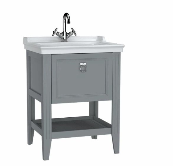 Vitra Valarte Lavabo Dolabı 65 cm Lavabolu Mat Gri-62178